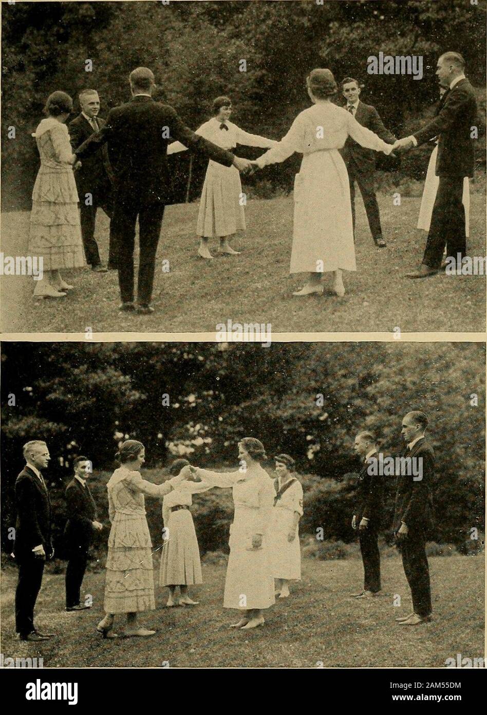 Social games and group dances; a collection of games and dances suitable  for community and social use . DIAGRAM B.. FIGS. 23 AND 24.—PORTLAND FANCY  PORTLAND FANCY 143 I. Circle Left Each