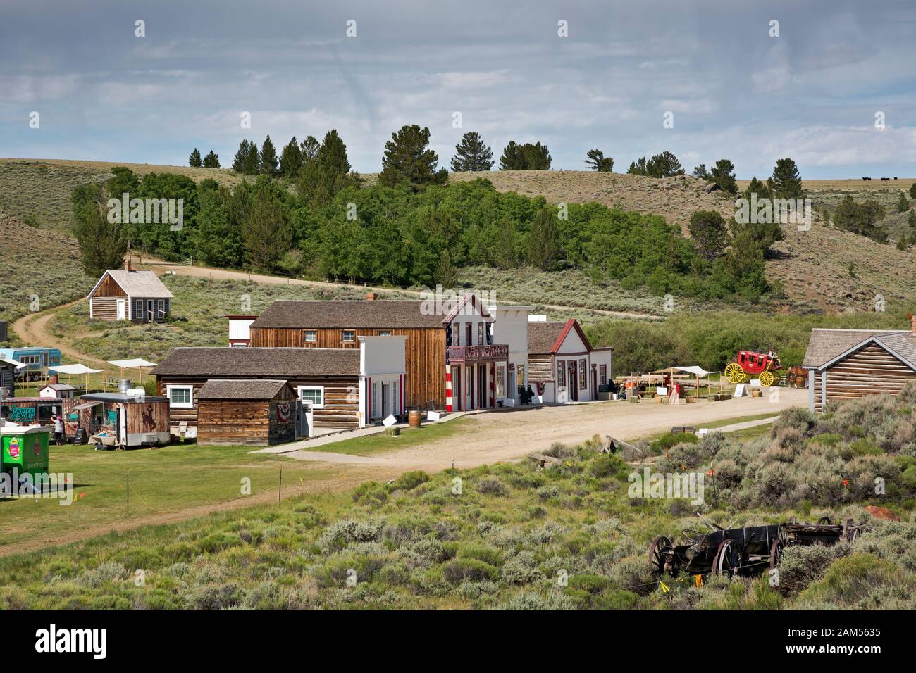 WY03944-00...WYOMING - South Pass City preparing for the second day of their very popular annual Gold Rush Days Celebration. Stock Photo