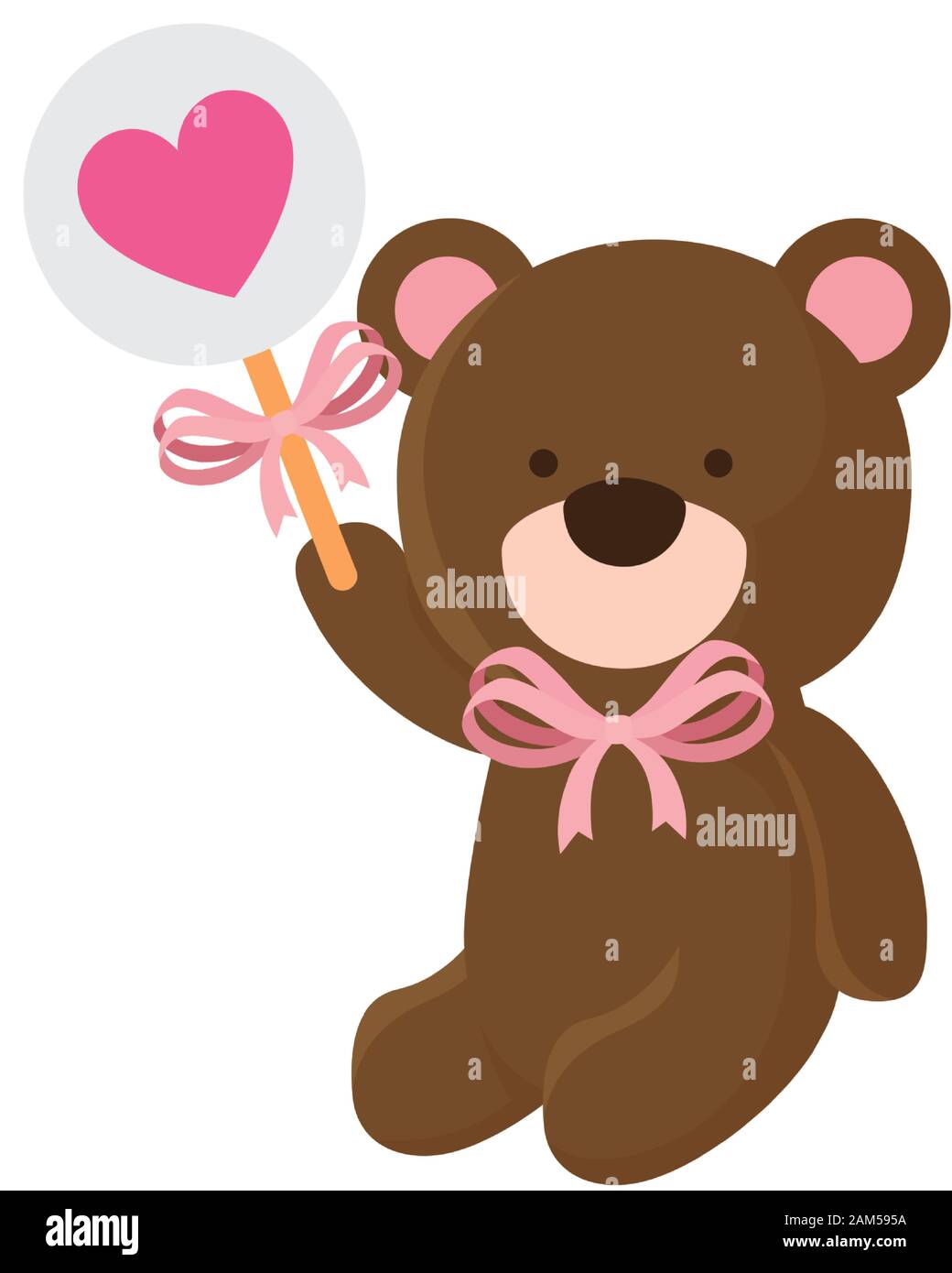 cute teddy bear with lollipop isolated icon Stock Vector Image &amp; Art ...