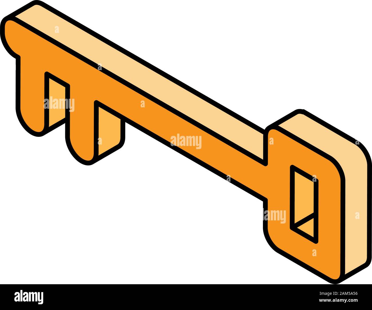 golden key on white background vector illustration design Stock Vector ...