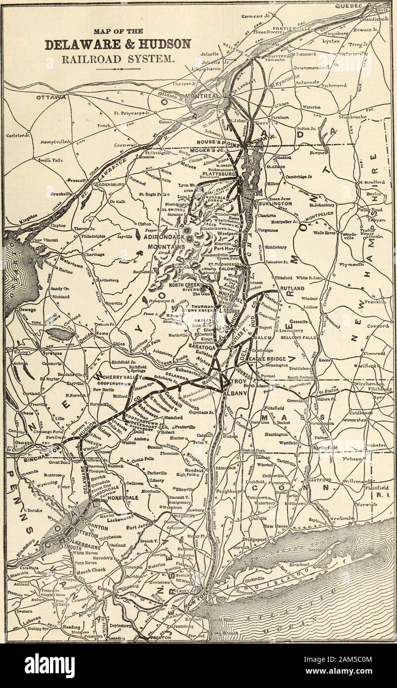 The Commercial and financial chronicle . ed Jan. 1911 957 Cut-off between Slateford. Pa., and Port Morris, N. J., under construc-tion, under charter of Lack. RR. of N. J., 28 m., to be completed by end of1911, will shorten line 11 A miles. V. 86, p. 543; V. 90. p. 557: V. 92.j). 656. The new Bergen Hill tunnel, V* mile, was opened for traffic Feb. 111909. HISTORY, &C.—Original company chartered in 1832, present title as-sumed in 1853. In 1903 purchased entire stock N. Y. & Hoboken Ferry Co. In June 1909 the D. L. & W. Coal Co. was incorporated with $6,800,000authorized stock, to act as selling Stock Photo