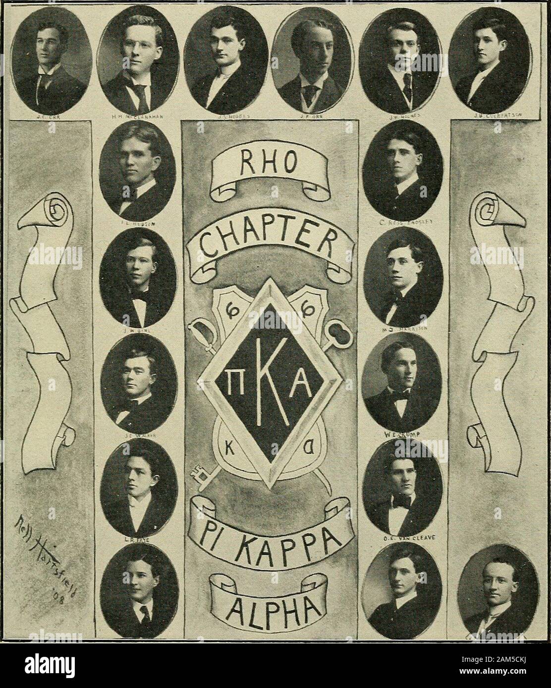 The Phoenix . Pi Kappa Alpha Fraternity Rho Chapter, Cumberland University.Organized 1892. Colors: Old Gold and Garnet. Yell: Wah, Ripity, Zip, Bang; Whoop, Bank, Hi!Hurrah, Hurrah,Hurrah, Pi. Frater in Facultate: Professor i,C. H. Kimbrough. Fratres in Urbe: R. C. Cox, Dr. H. K. Edgerton, W. C. Cragwall, W. Lee Weir, H. H.Weir. Fratres Hospitales in Universitate: M. L. REINBERGER Alpha-Zeta C. C. RUSSELL Alpha-Zeta P. F. WHARTON Psi Fratres in Universitate: J. W. BONE, Madisonville, Ky. L. E. BRUBAKER, Salem, 111. J. E. CRUMP, Wynnewood, Tenn. J. H. Culbertson, Lewisburg, Tenn. C. ROSS ENDSLE Stock Photo