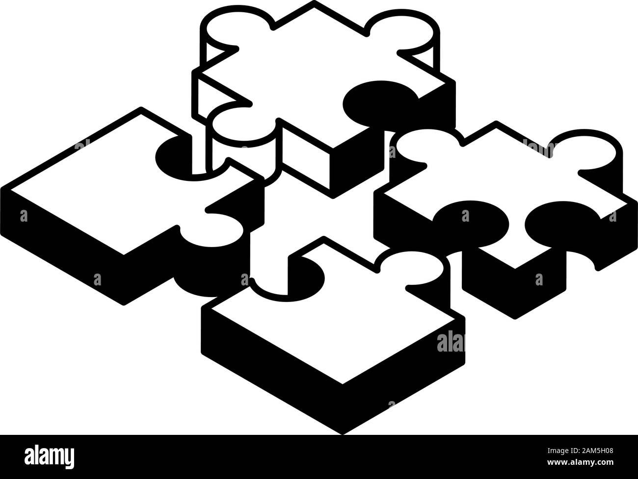 Puzzle pieces Black and White Stock Photos & Images - Alamy