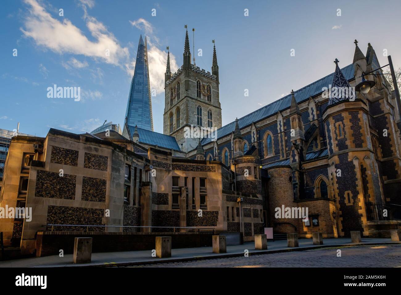 Southwark Cathedral & The Shard, London, UK Stock Photo