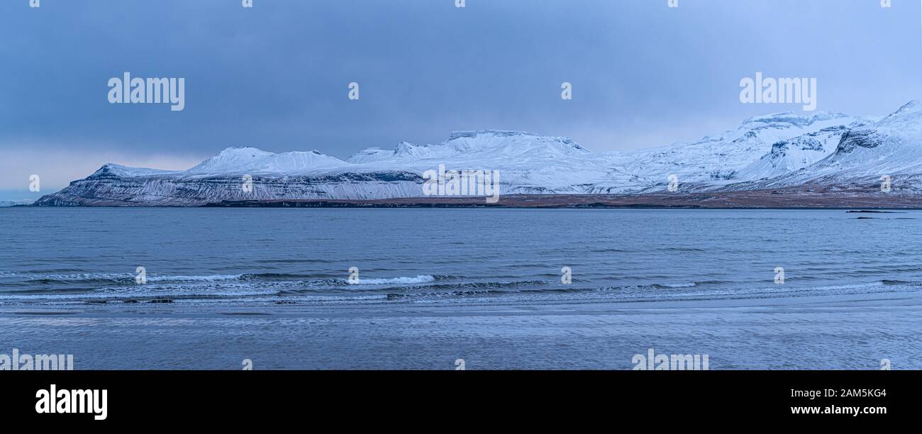 Reykjavik Iceland in the winter with snow Stock Photo