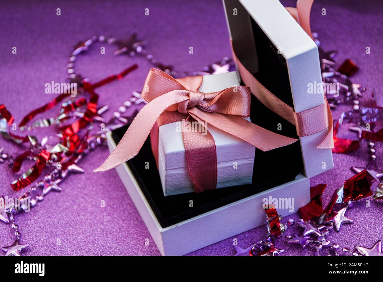 Merry Christmas Or St Valentines Day Card Made Of Decorations