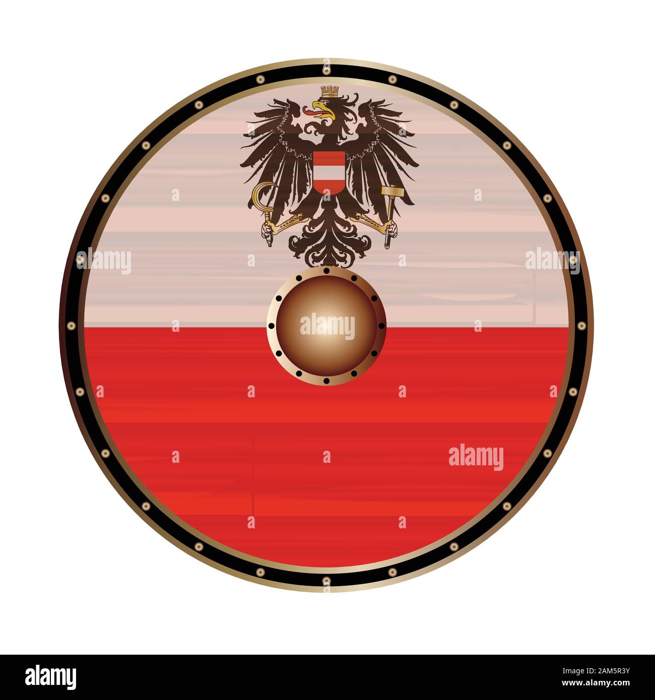 Shield with Germany Flag on White Background. Stock Vector