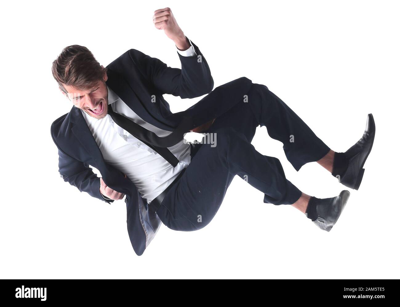 in full growth. happy young businessman. isolated on white Stock Photo ...