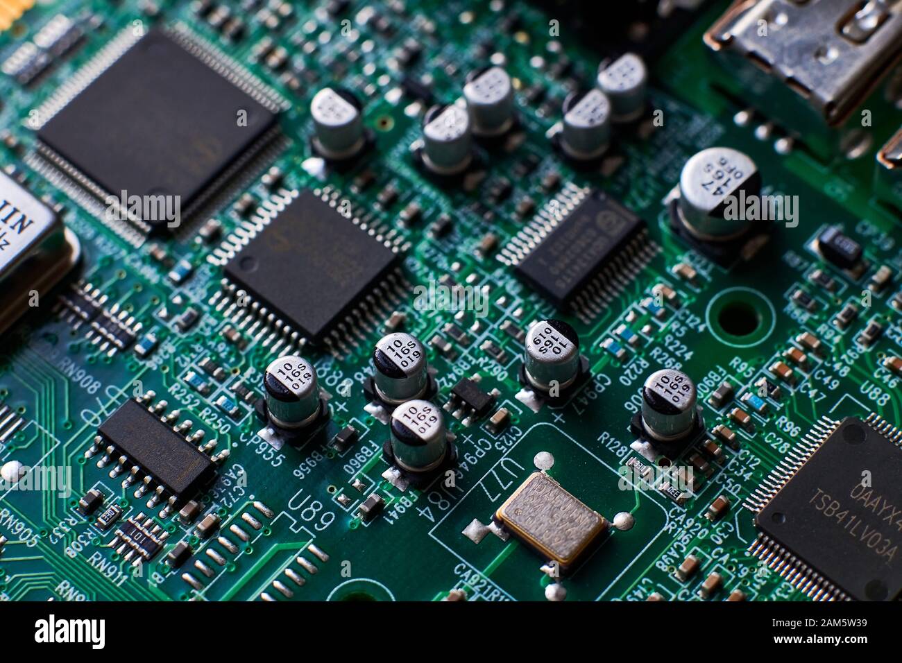 printed circuit Board with chips and radio components electronics Stock  Photo - Alamy