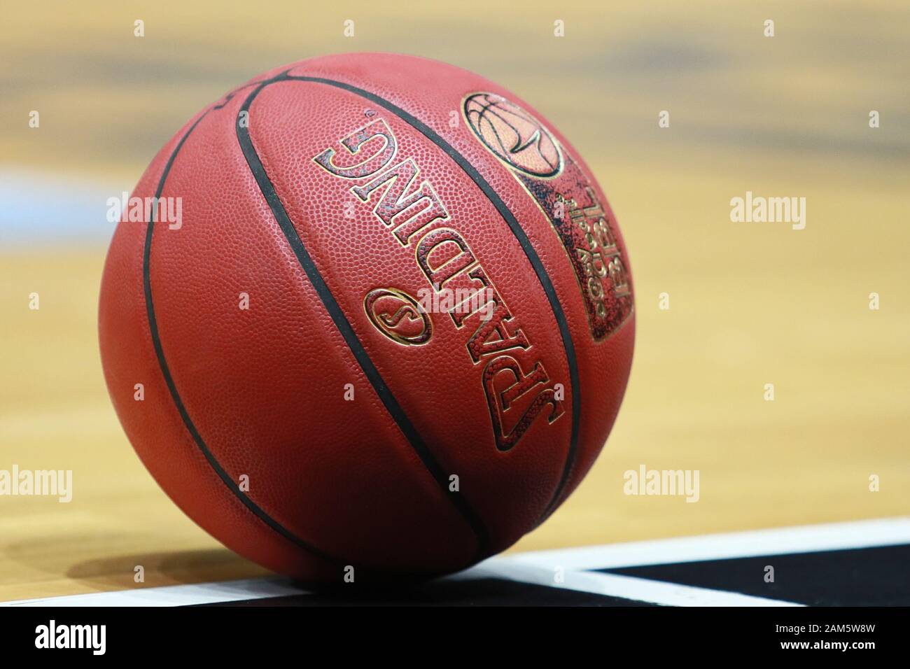 Braunschweig, Germany, December 14, 2019: German BBL official game ball during the Basketball BBL Pokal game at Volkswagen Halle Stock Photo