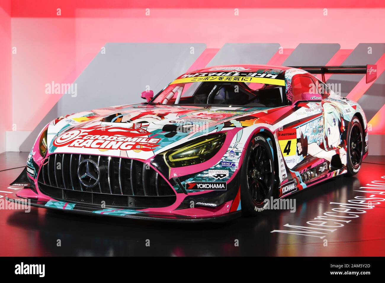 Chiba Japan 11th Jan A Sports Car Mercedes Amg Gt3 On Display At Tokyo Auto Salon In Makuhari Messe International Convention Complex Tokyo Auto Salon Is An Automobile Exhibition Showcasing Their