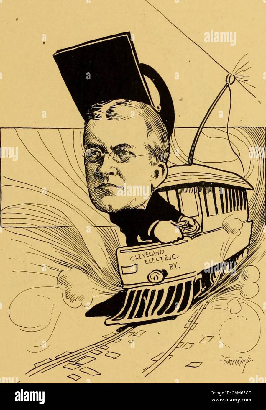 Clevelanders 'as we see 'em;' a gallery of pen sketches in black and white . Colonel J. J. Sullivan 54. H. J. Davies The Cleveland Electric Railway Company Stock Photo