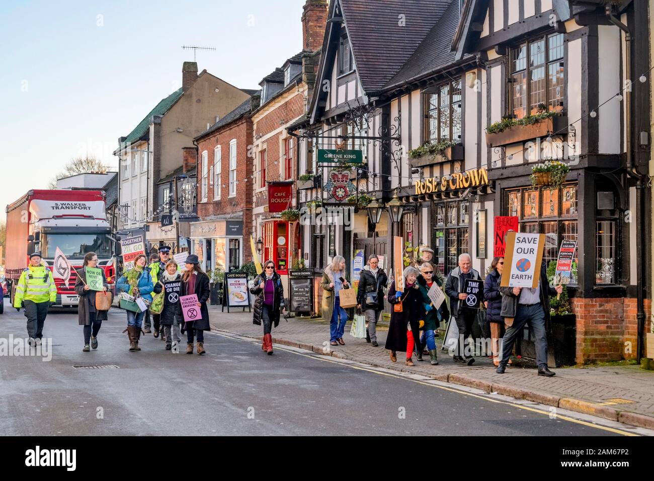 Extinction Rebellion, Climate action, protest, Stratford upon Avon, Warwickshire, England, UK Stock Photo