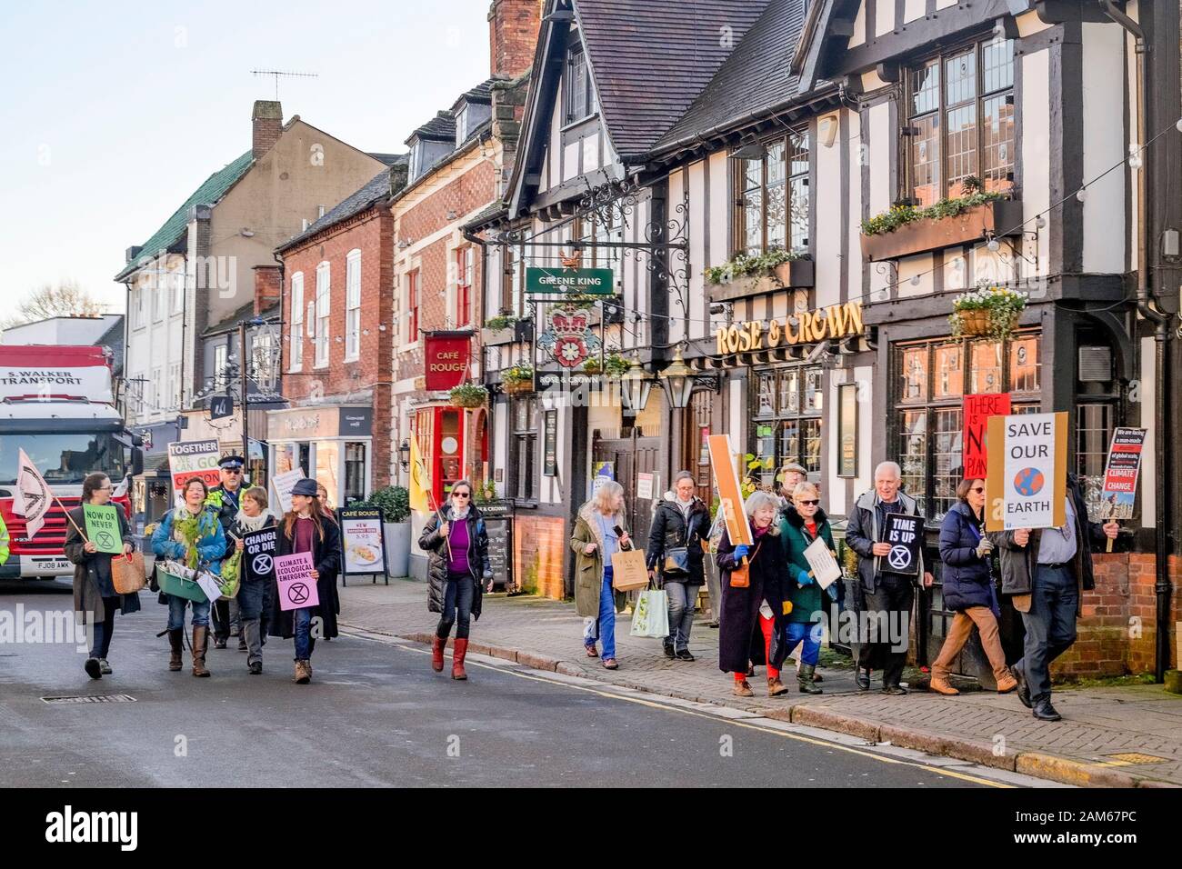 Extinction Rebellion, Climate action, protest, Stratford upon Avon, Warwickshire, England, UK Stock Photo