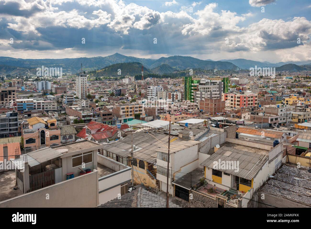The town of Riobamba in Ecuador. Stock Photo