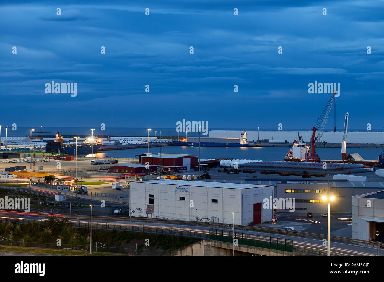 Cargo terminal. Port of Bilbao, Biscay, Basque Country, Spain, Europe Stock Photo