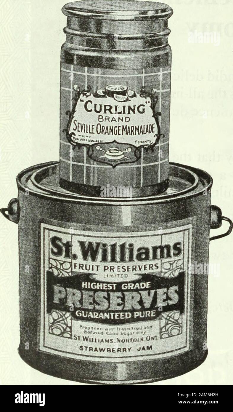 Canadian grocer July-September 1919 . tM/M//M/MMMm//M/M//m/M//Mi CANADIAN GROCER July 11, 1919 Have You Placed Your Order? THE NEfV SEASONS PACK ST. WILLIAMSSTRAWBERRY JAM. Stock Photo