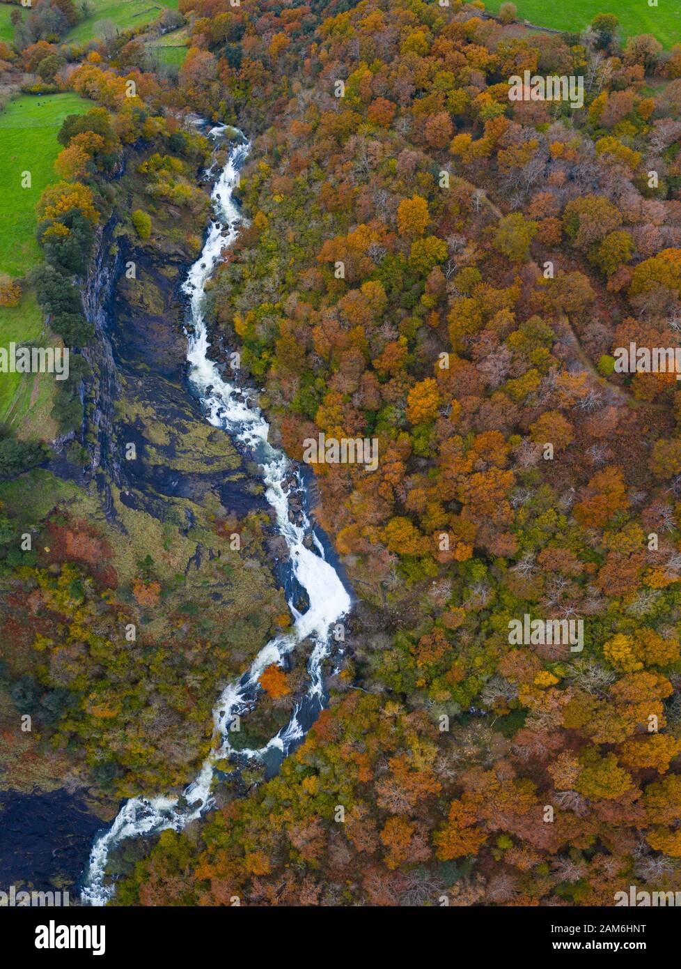 Waterfalls of the Gándara River, La Gándara, Soba Valley, Valles Pasiegos, Alto Ason, Cantabria, Spain, Europe Stock Photo