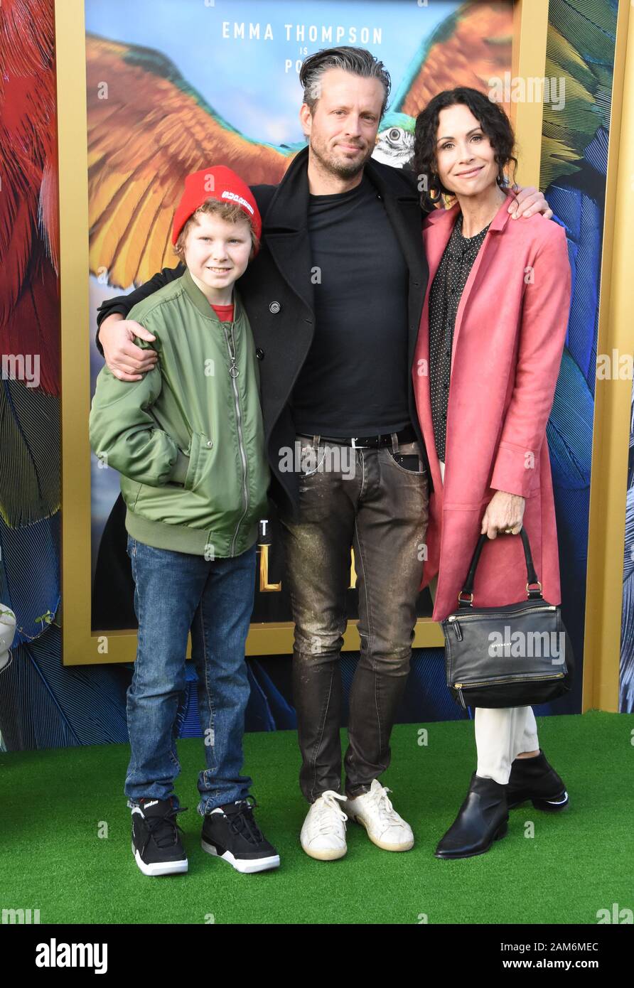 Westwood, California, USA. 11th Jan, 2020. Henry Story Driver, Addison O'Dea and actress Minnie Driver attend Universal Pictures' 'Dolittle' Premiere on January 11, 2020 at Regency Village Theatre in Westwood, California, USA. Credit: Barry King/Alamy Live News Stock Photo