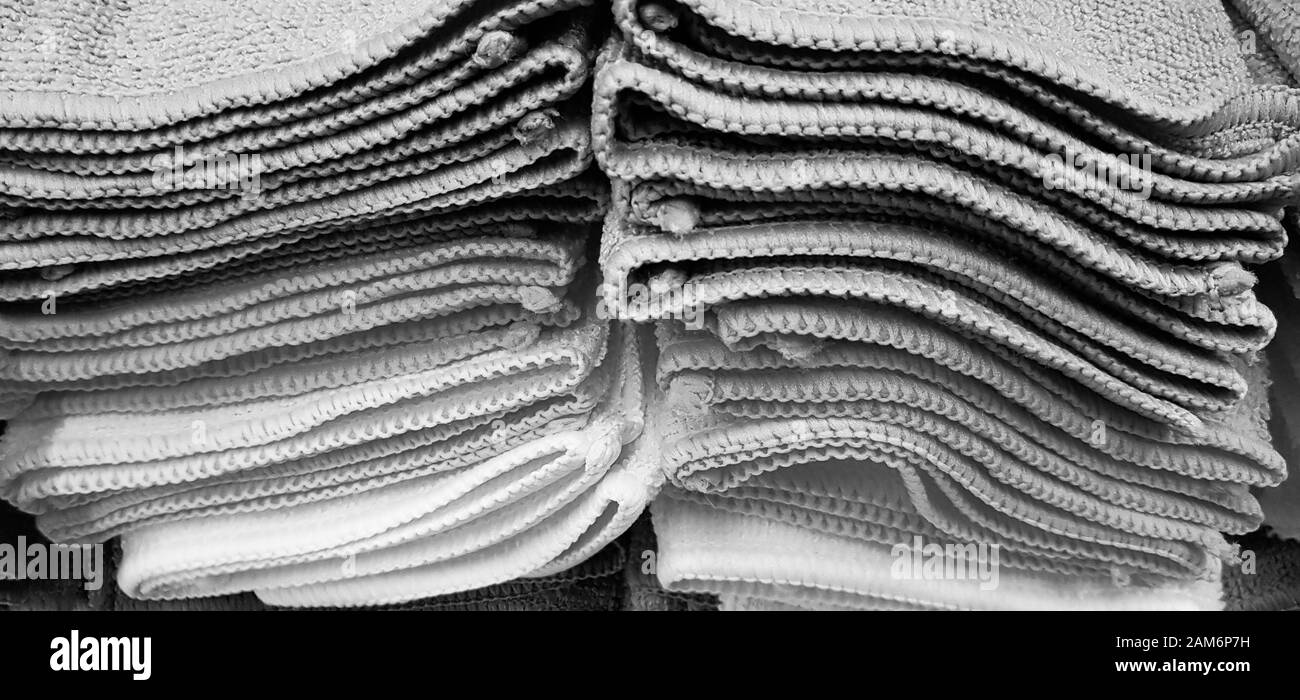 Pile of Multicolored Cloths Black and white style Stock Photo