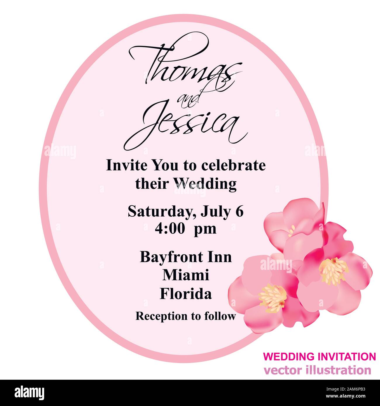 Wedding invitation background. Floral poster, invite. Vector decorative  greeting card. Anniversary board. Invitation design backdrop. Illustration  Stock Vector Image & Art - Alamy