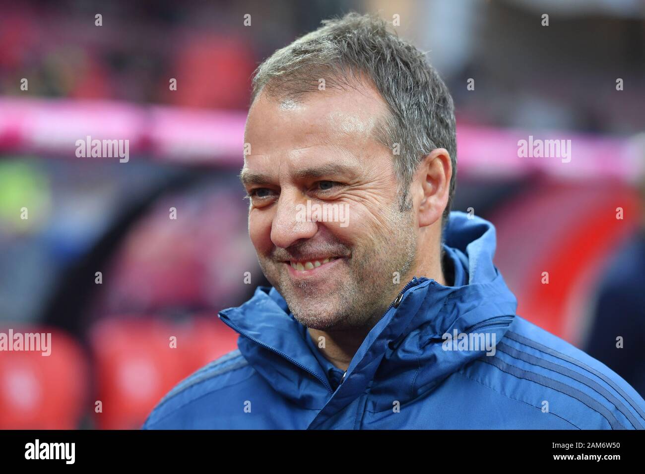 Hans Dieter Flick (Hansi, coach FC Bayern Munich), smiles, laughs, single  image, cut single motif, portrait, portrait, portrait. Test match 1.FC  Nuremberg-FC Bayern Munich 5-2 Soccer 1. Bundesliga, season 2019/2020, on  11.01.2020.Max