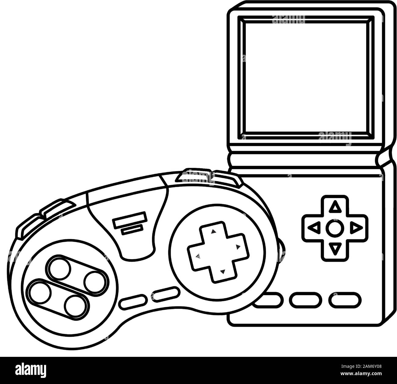 control game with video game handle style Stock Vector Image