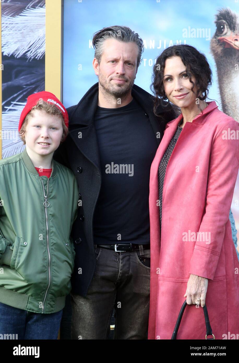 Los Angeles, Ca. 11th Jan, 2020. Minnie Driver, Addison O'Dea, Henry Driver, at the premiere of Universal Pictures' Dolittle at the Regency Village Theatre in Los Angeles, California on January 11, 2020. Credit: Faye Sadou/Media Punch/Alamy Live News Stock Photo