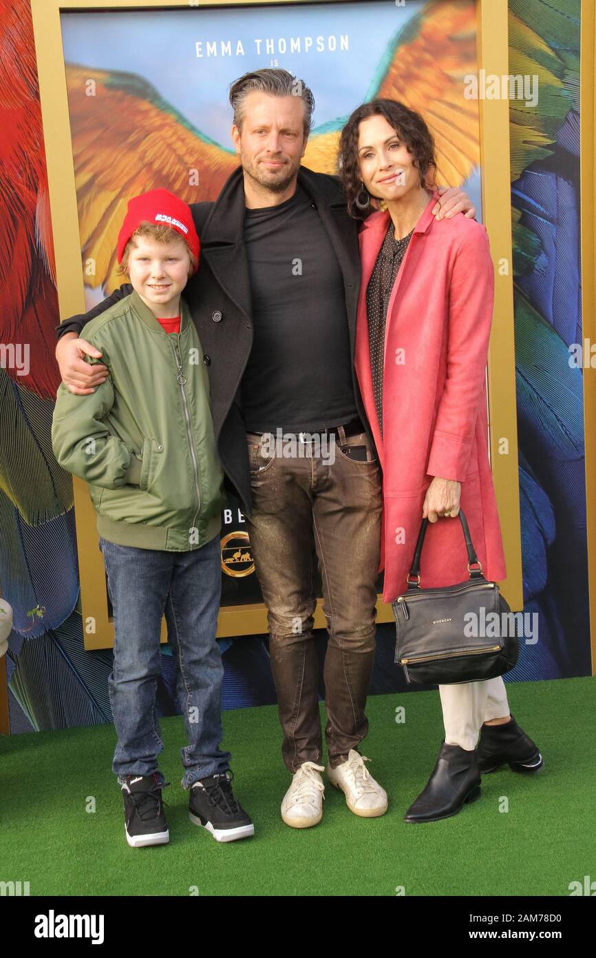 Los Angeles, USA. 11th Jan, 2020. Addison O'Dea, Minnie Driver, Henry Story Driver at Universal Pictures' 'Dolittle' Premiere held at the Regency Village Theatre in Los Angeles, CA, January 11, 2020. Photo Credit: Joseph Martinez/PictureLux Credit: PictureLux/The Hollywood Archive/Alamy Live News Stock Photo