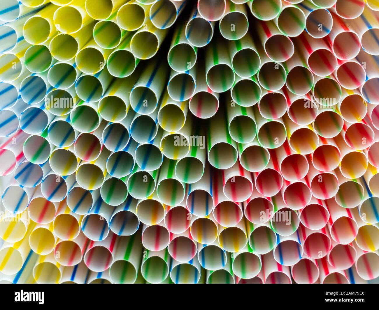 Many plastic straws background texture Stock Photo