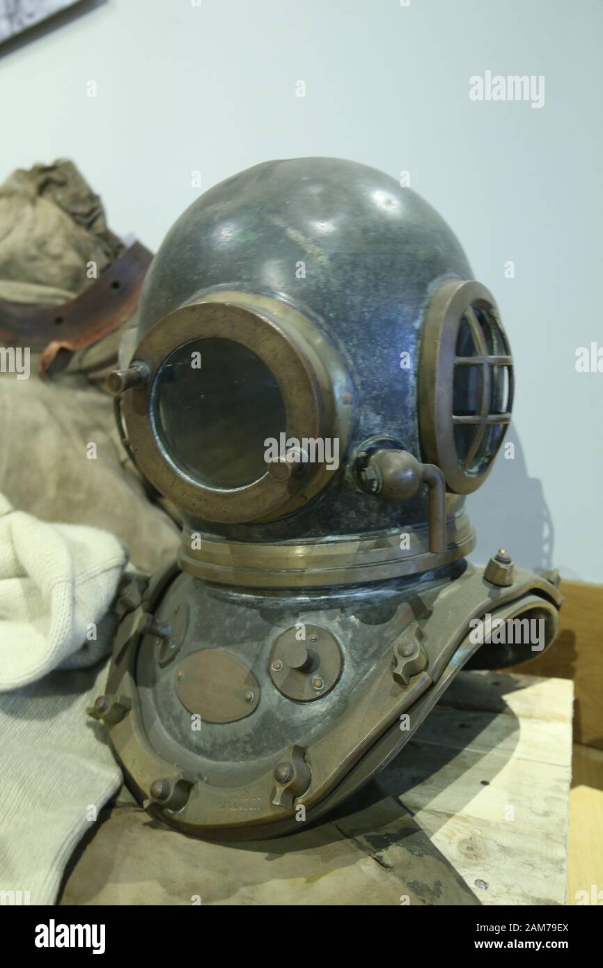 An old standard diving dress (also known as hardhat or copper hat