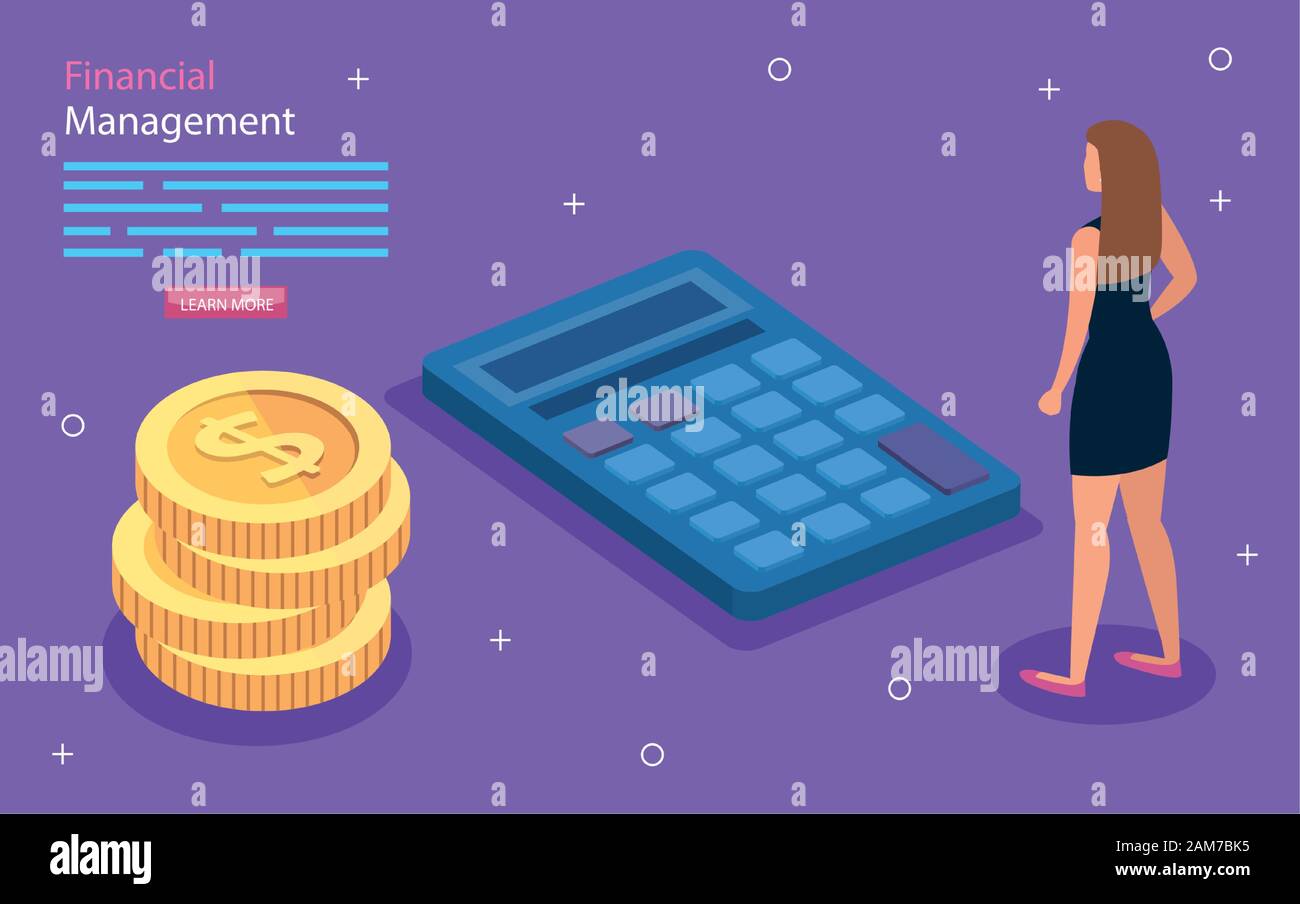 Business woman calculator financial Stock Vector Images - Alamy