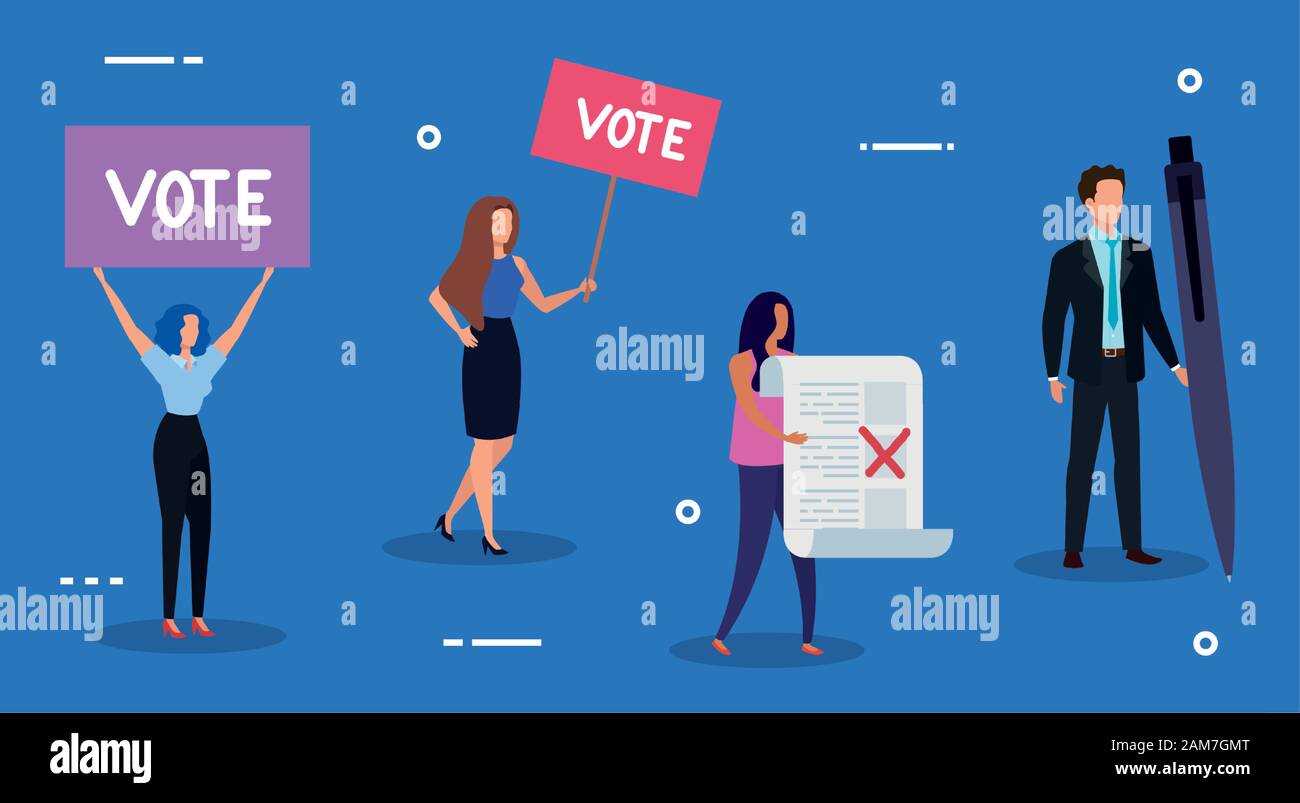 business people with icons of voting Stock Vector Image & Art - Alamy