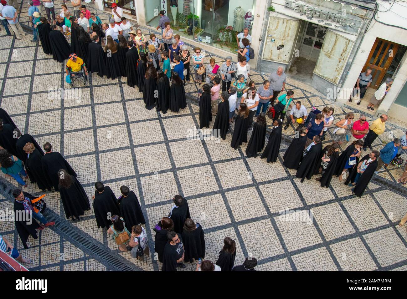 COIMBRA, PORTUGAL - 10 Jul 2016 - People in the parade in commemoration of the 500th anniversary of the Queen Saint of Coimbra Portugal Stock Photo