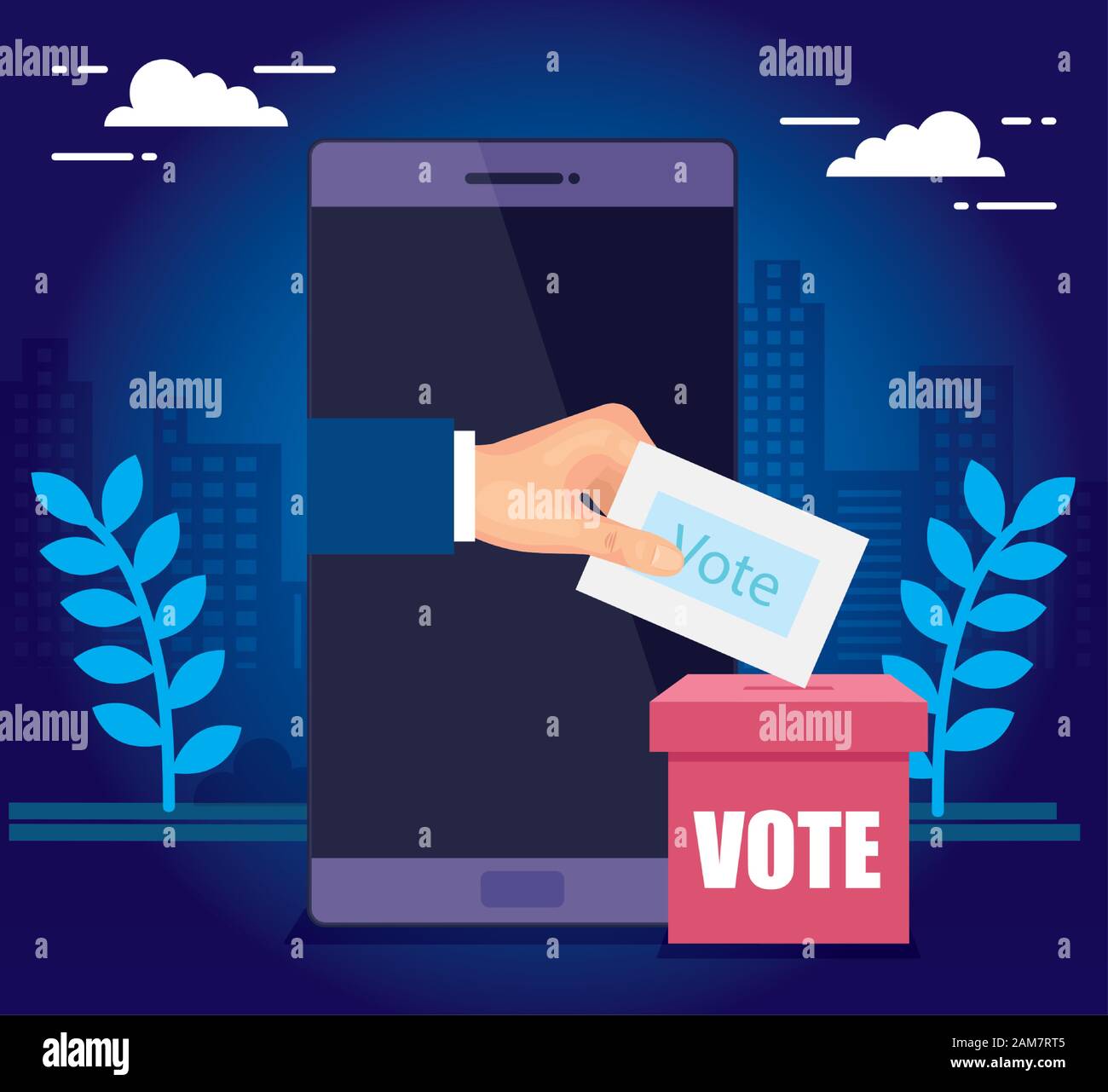 Electronic urn ballot box Stock Vector Images - Alamy