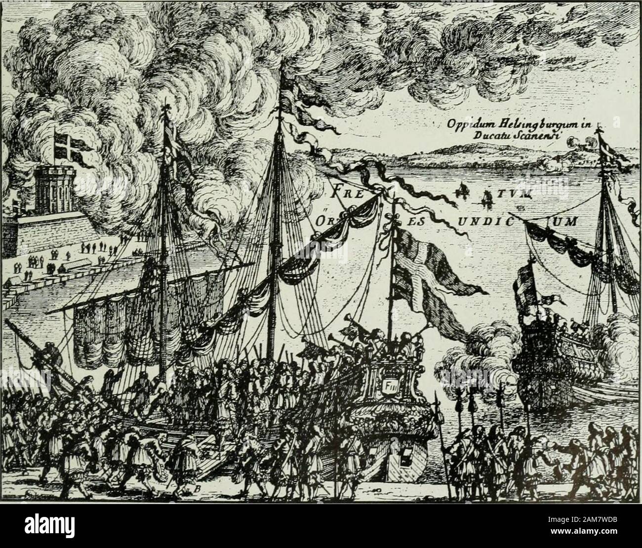 The Swedish settlements on the Delaware, their history and relation to the Indians, Dutch and English, 1638-1664, with an account of the South, the New Sweden, and the American companies, and the efforts of Sweden to regain their colony . The harljor of Amsterdam, wliere some of the vSwedish ships on their way to andfrom New .Sweden anchored. M. H.. The disembarking from a Swedish ship. From Pufendorfs ///,«/. dii Reg. dc Charles (Justave. Final Preparations and First Expedition. i 19 cost of the expedition had now reached the sum of about 46,000florins.3^ The tobacco was to be sold in Sweden, Stock Photo