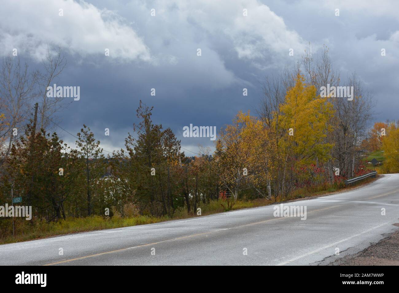 Dark storm clouds over autumn in Northern Ontario Stock Photo - Alamy