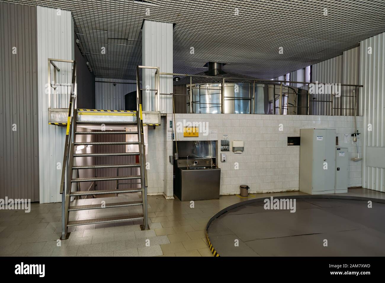 Steel vat for wort fermentation in modern brewery Stock Photo - Alamy