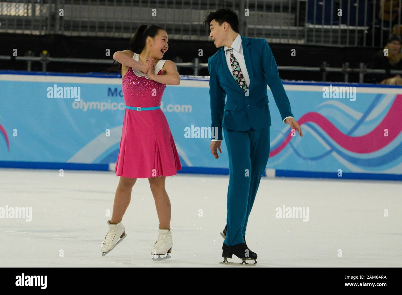 Lausanne, Switzerland. 11th Jan, 2020. Miku Malita and Tyler Gunara of  Canada skate in the Ice Dance Rhythm Dance event in the 2020 Winter Youth  Olympic Games in Lausanne Switzerland. Credit: Christopher