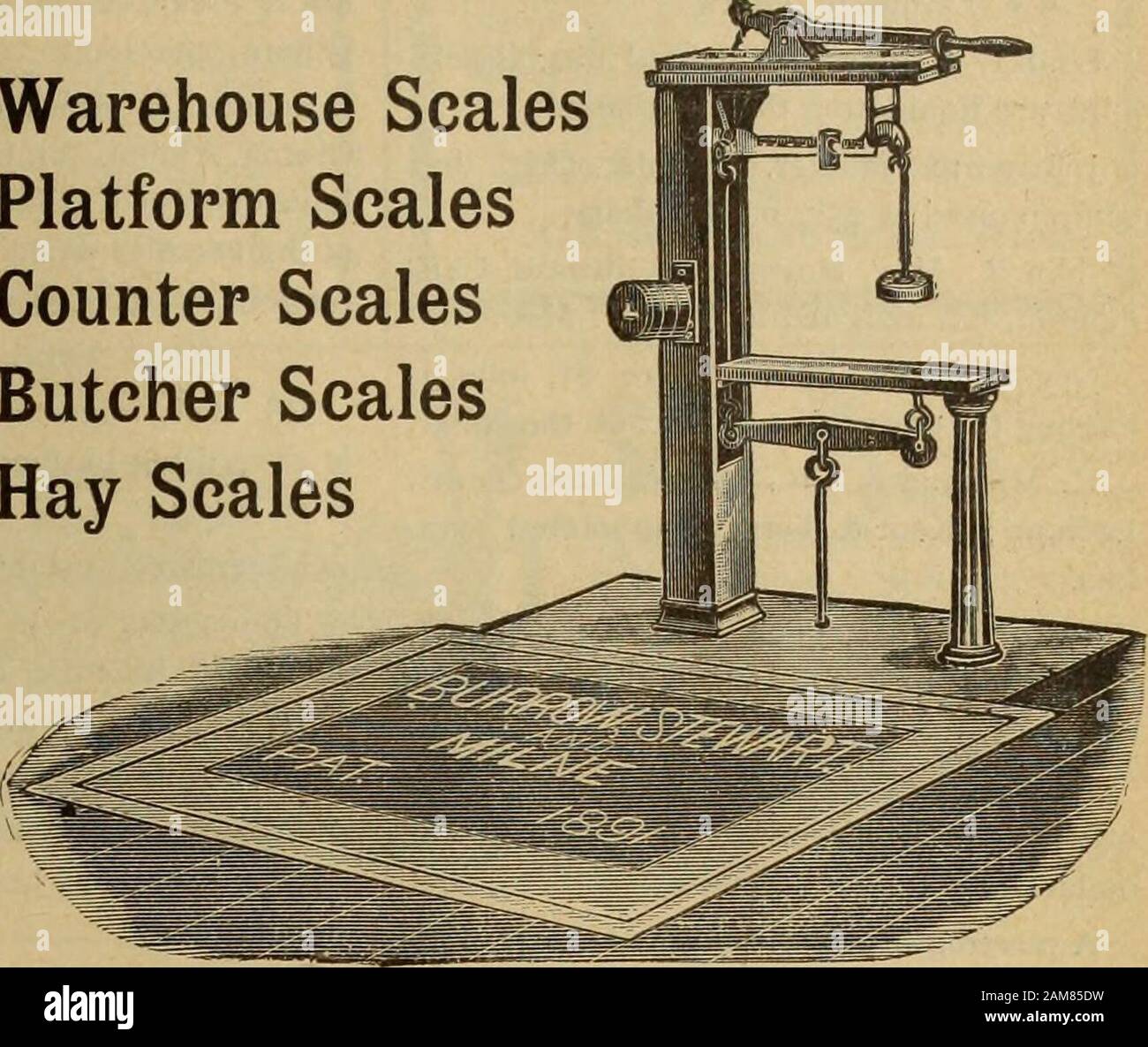 Hardware merchandising January-June 1897 . LEADING^ stewartI! ANUFACTURING CU LIM IXED DSTOCK^ Represented in Manitoba and Northwest Territoriesby J H. Ashdown, Winnipeg. HARDWARE AND METAL 25 Blue FlameOil Stoves and GasolineStoves If in need of any of theselines kindly write for dis-counts to . . The Hamilton Hardware Co. LIMITED HAMILTON, Ont. mperial Standard Scales. Warehouse ScalesPlatform ScalesCounter ScalesButcher ScalesHay Scales We carry large slocks in Winnipee and Montreal, and ship from these points. Scales for all purposes, of every capacity, from 1 drachm to 100 tons. Agents fo Stock Photo