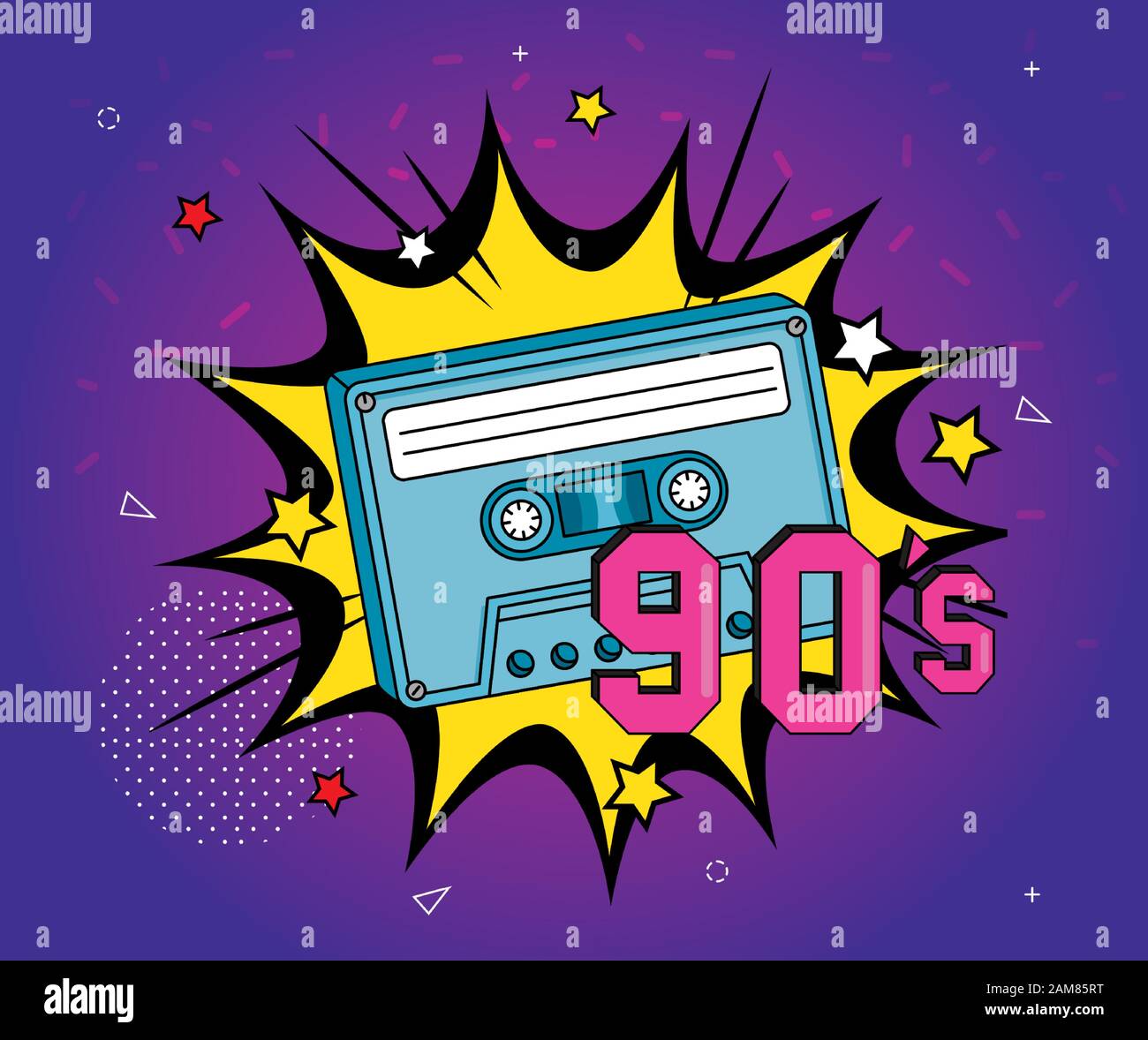 cassette of nineties in explosion pop art style Stock Vector Image ...