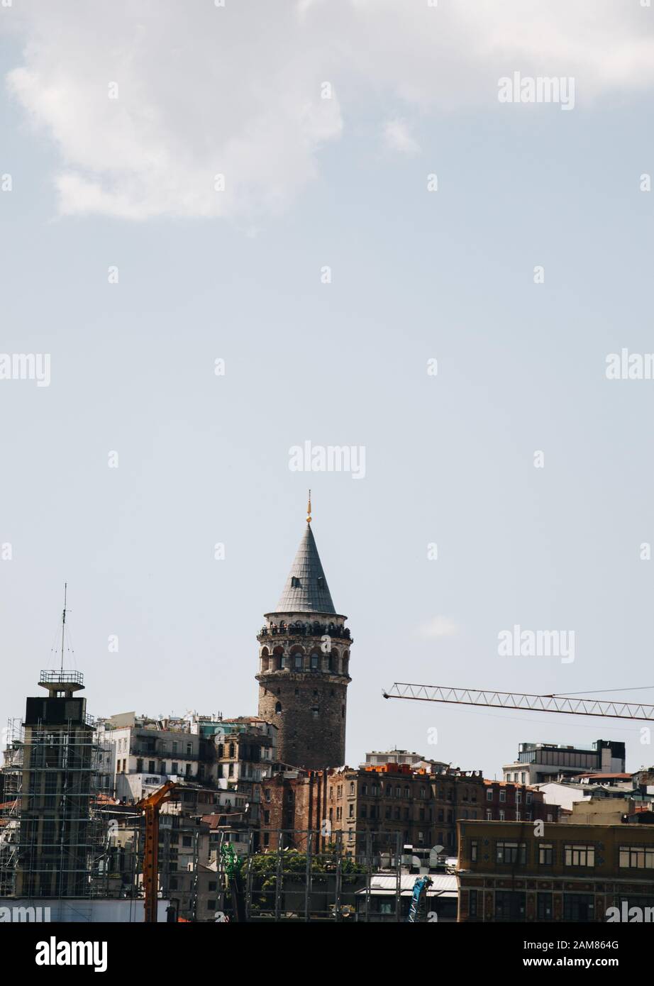 View of the Galata Tower from ancient times in Istanbul Stock Photo Alamy