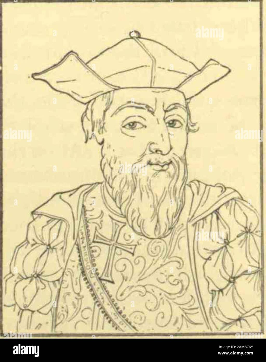 Great men and famous women : a series of pen and pencil sketches of the lives of more than 200 of the most prominent personages in history Volume 5 . VASCO DA GAMA* By Judge Albion W. Tourg£e(146(^1525). v Asco DA Gama was the pet of fortune. Neverdid a man win immortality more easily. Asa discoverer and a navigator he should rank notonly below Columbus, but also below BartolemeoDiaz and Cabral among his own countrymen, aswell as Vespucius and Magellan, who carried theSpanish flag, and the Cabots, who established Eng-lands claim to the most important portions of theNew World. As a commander, a Stock Photo