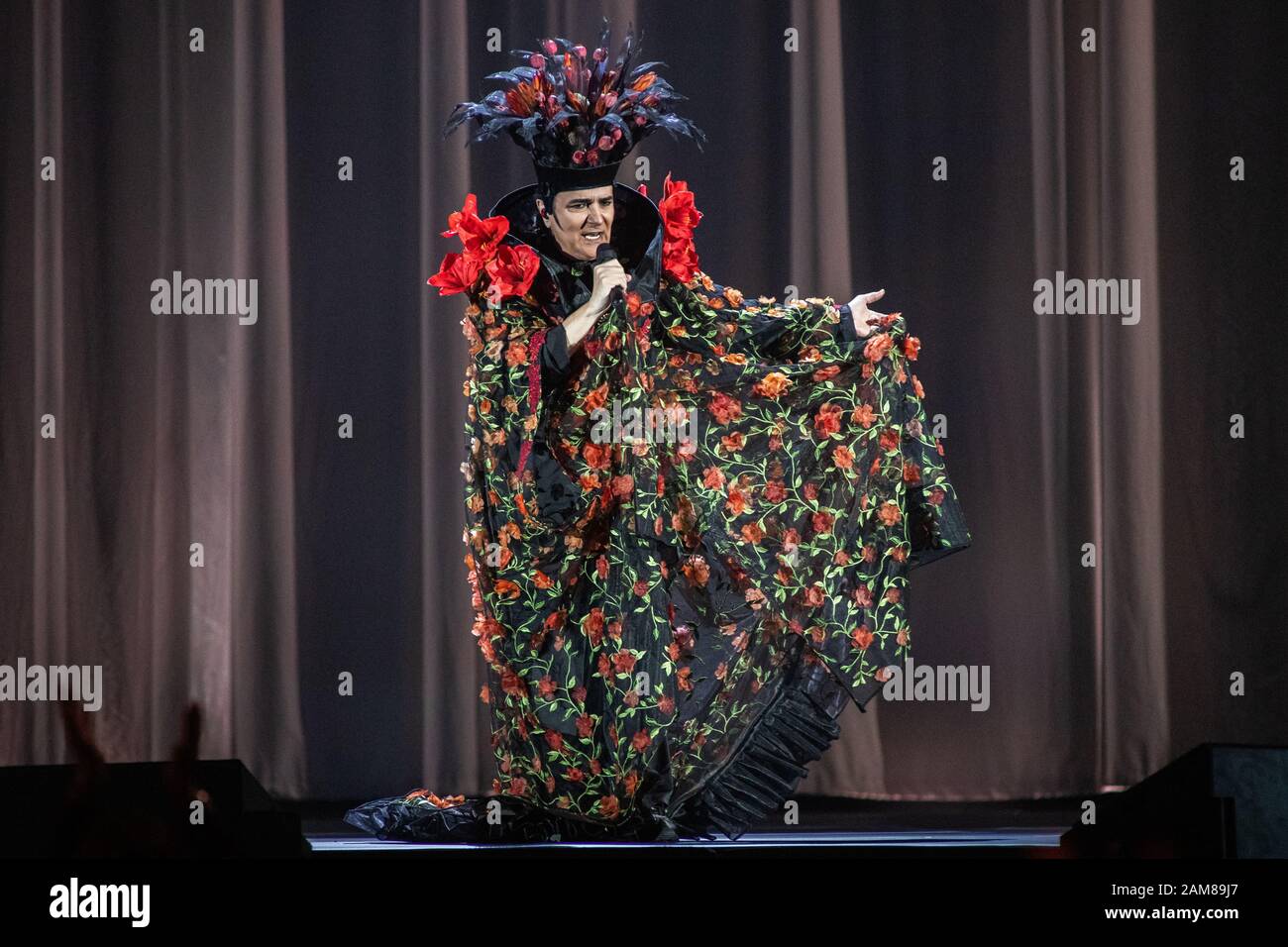 Milan Italy. 11 January 2020. The Italian pop singer-songwriter RENATO ZERO  performs live on stage at Mediolanum Forum during the Zero Il Folle In  Tour Stock Photo - Alamy