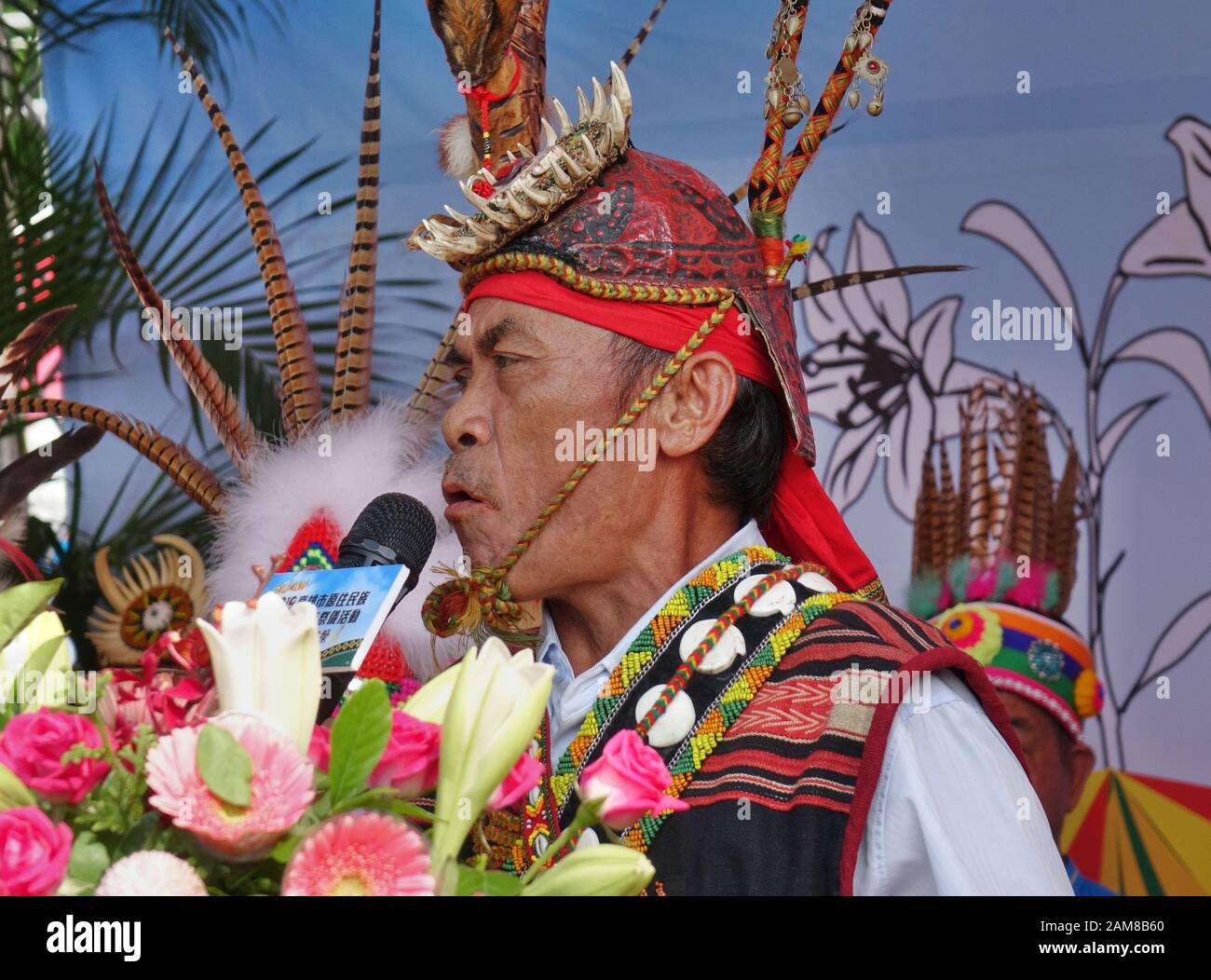 KAOHSIUNG, TAIWAN -- SEPTEMBER 28, 2019: An elders of the indigenous