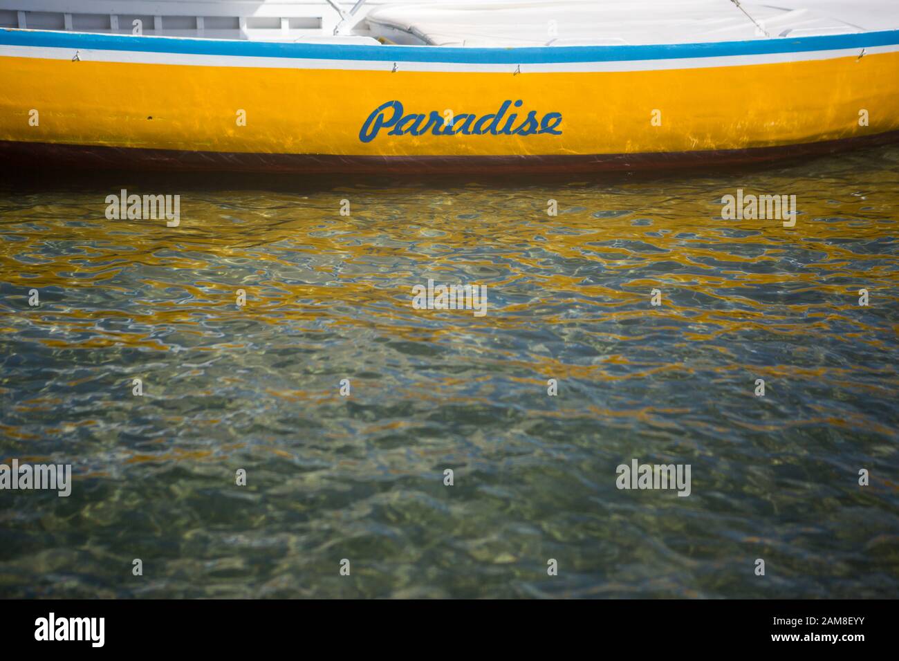 Boats In Paradise Stock Photo - Alamy