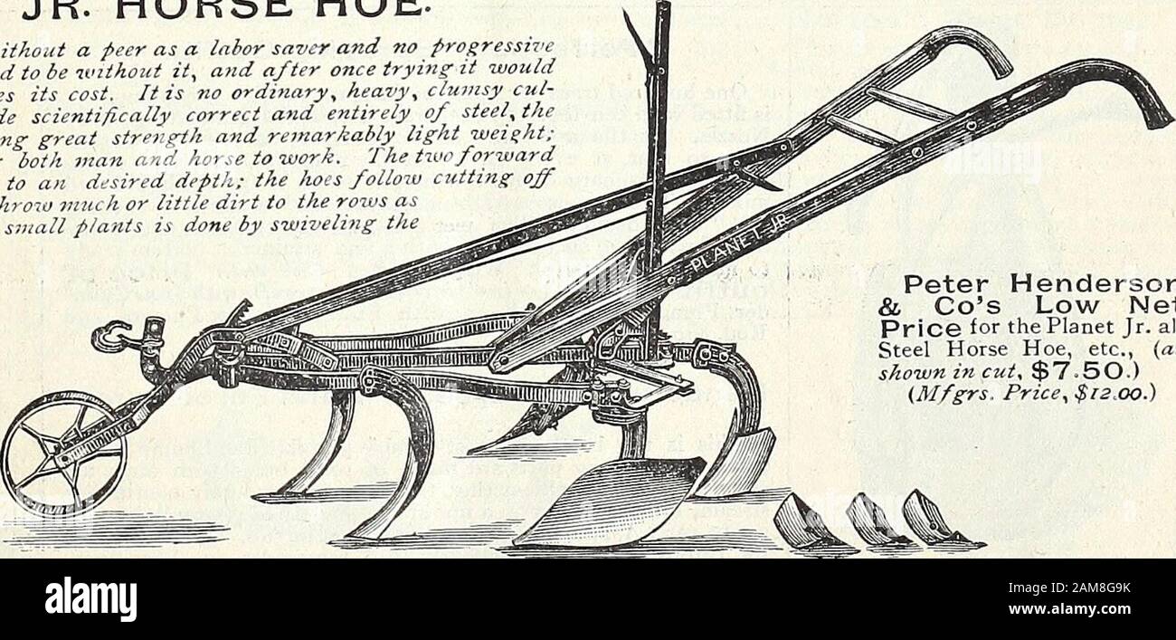 Henderson's midsummer catalogue 1895 . Jr. Double Wheel Hoe