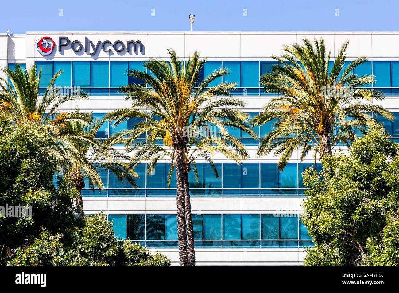 Aug 13, 2019 San Jose / CA / USA - Polycom HQ in Silicon Valley ...