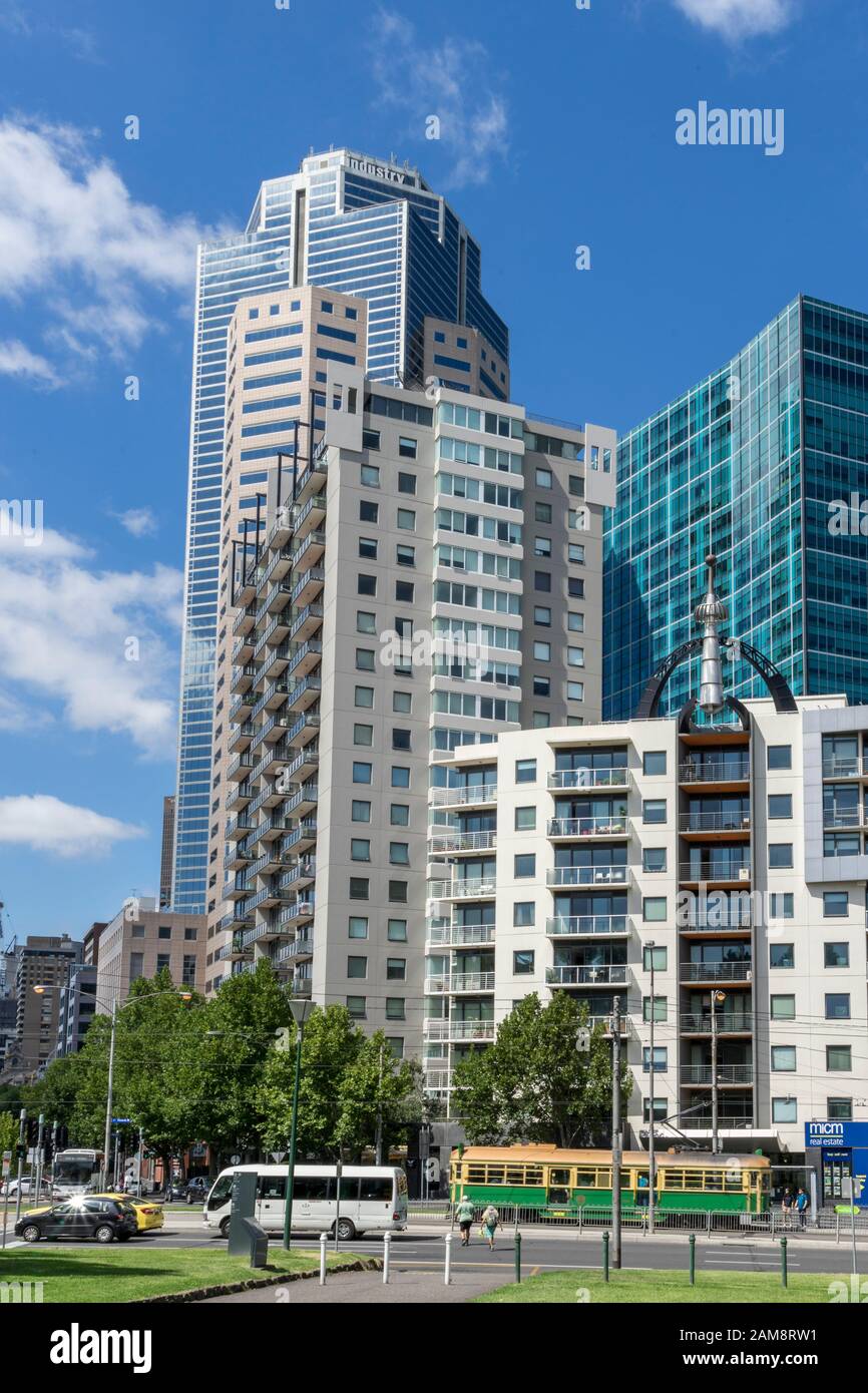 Modern apartment buildings in Melbourne, Australia Stock Photo
