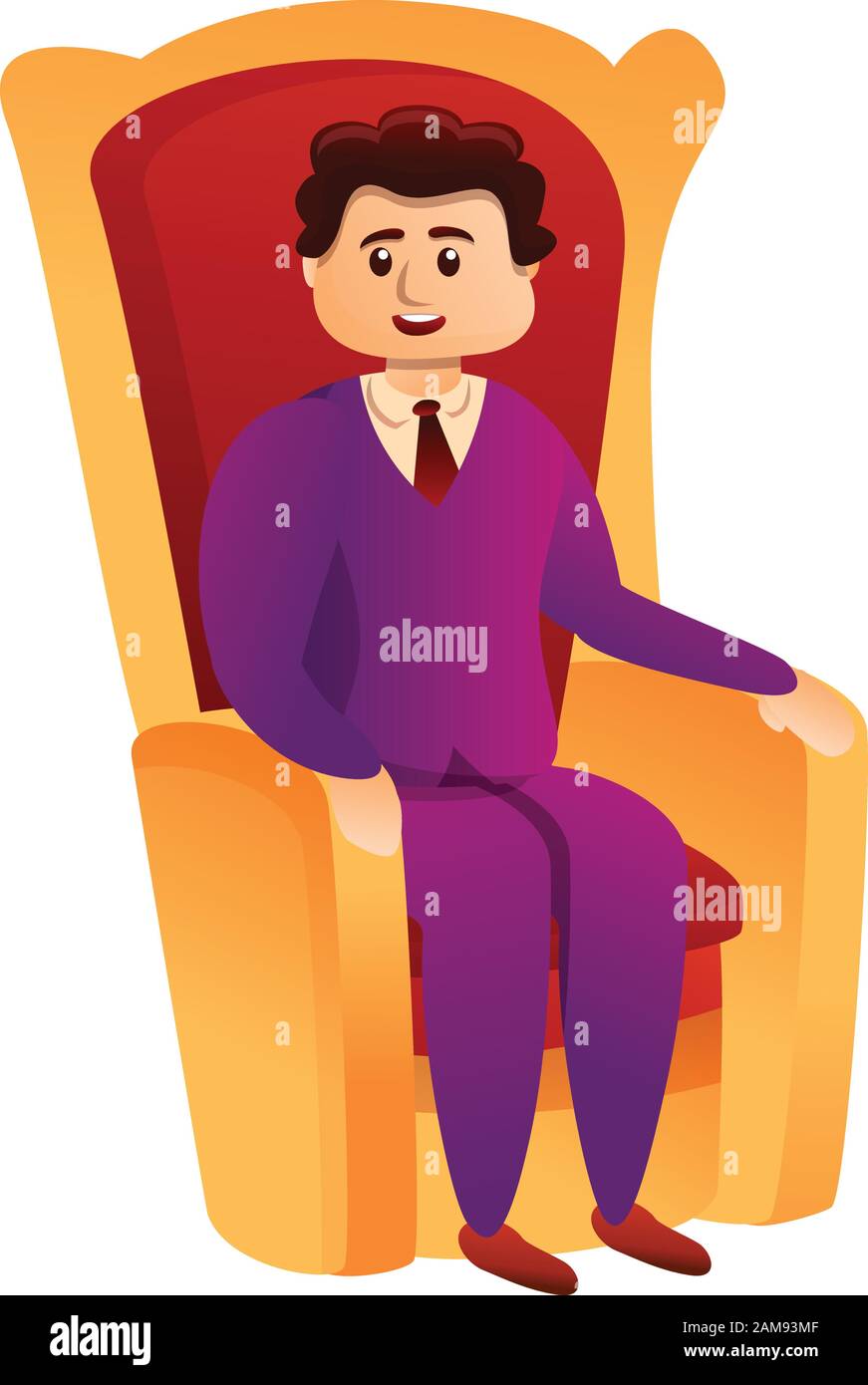 Millionaire in king chair icon. Cartoon of millionaire in king chair vector  icon for web design isolated on white background Stock Vector Image & Art -  Alamy